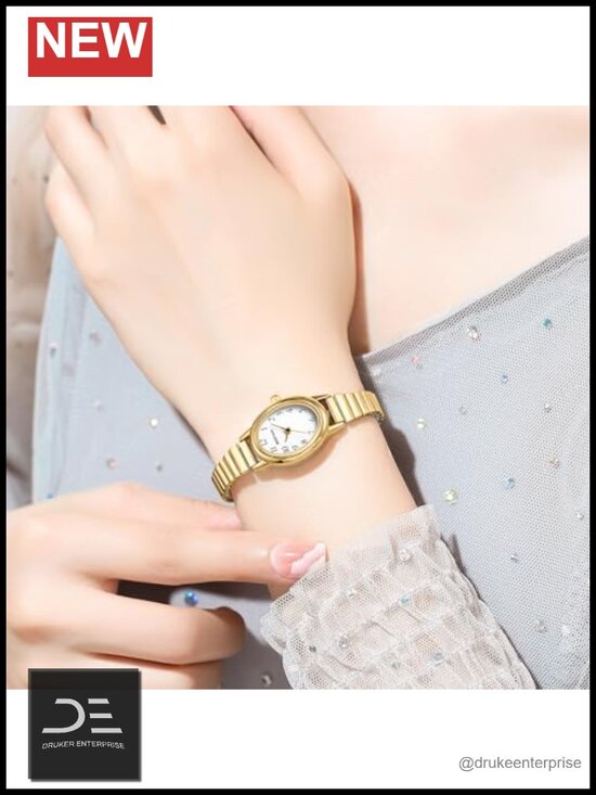 Small Gold Watch for Women Easy Read Quartz Watch with Stainless Steel main image 5
